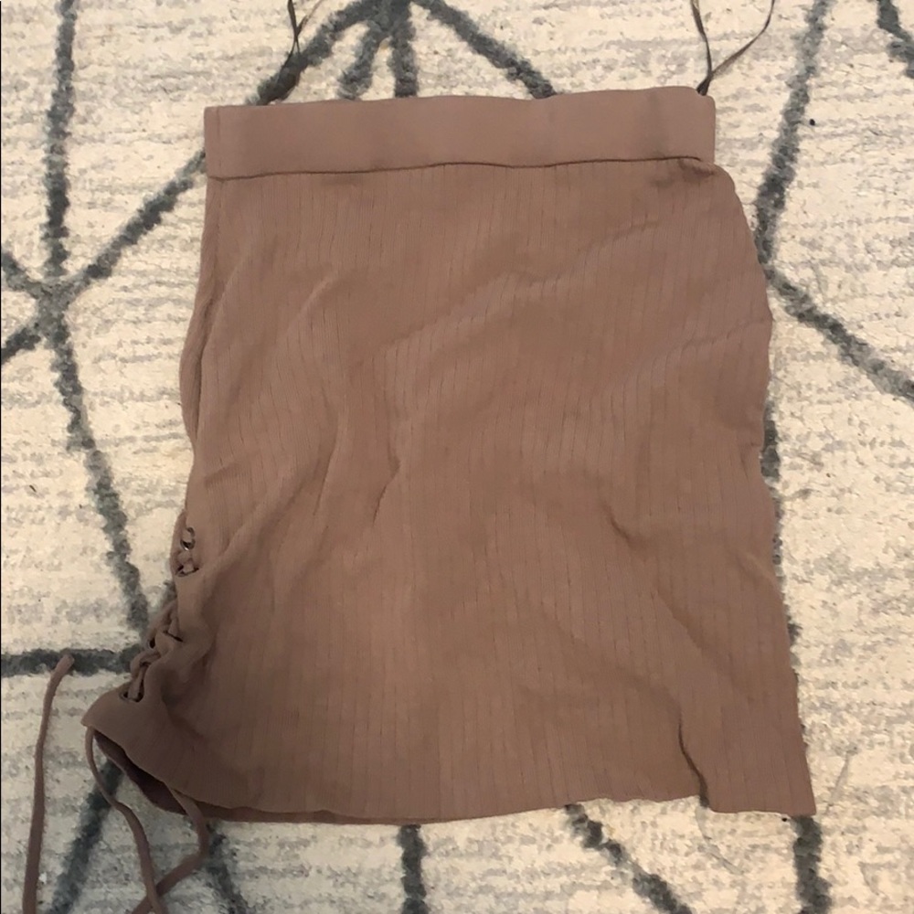 Revolve tan skirt